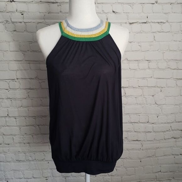 Bcbgmaxazria Navy Striped Tank Top - Picture 2 of 8